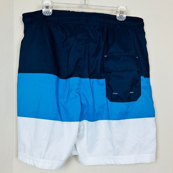 US POLO ASSN Mens Blue Nautical Colorblock Tie Swim Trunks XL Beach Stripe Pool - Picture 3 of 6